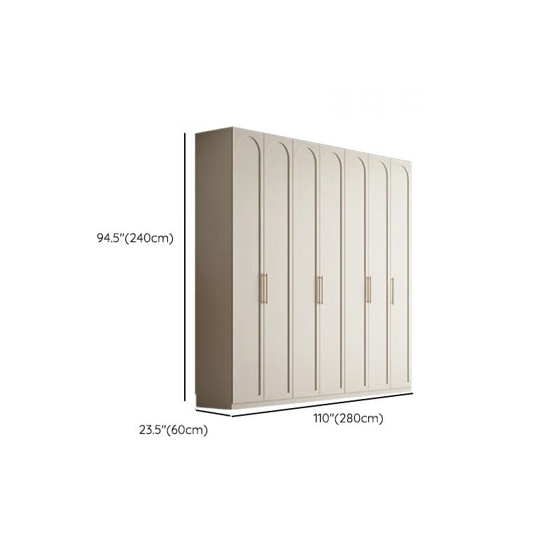 White Casual Manufactured Wood Independent Armoire Cabinet with Compartments, Soft Close Door, and Interior Shelves thumbnail 26