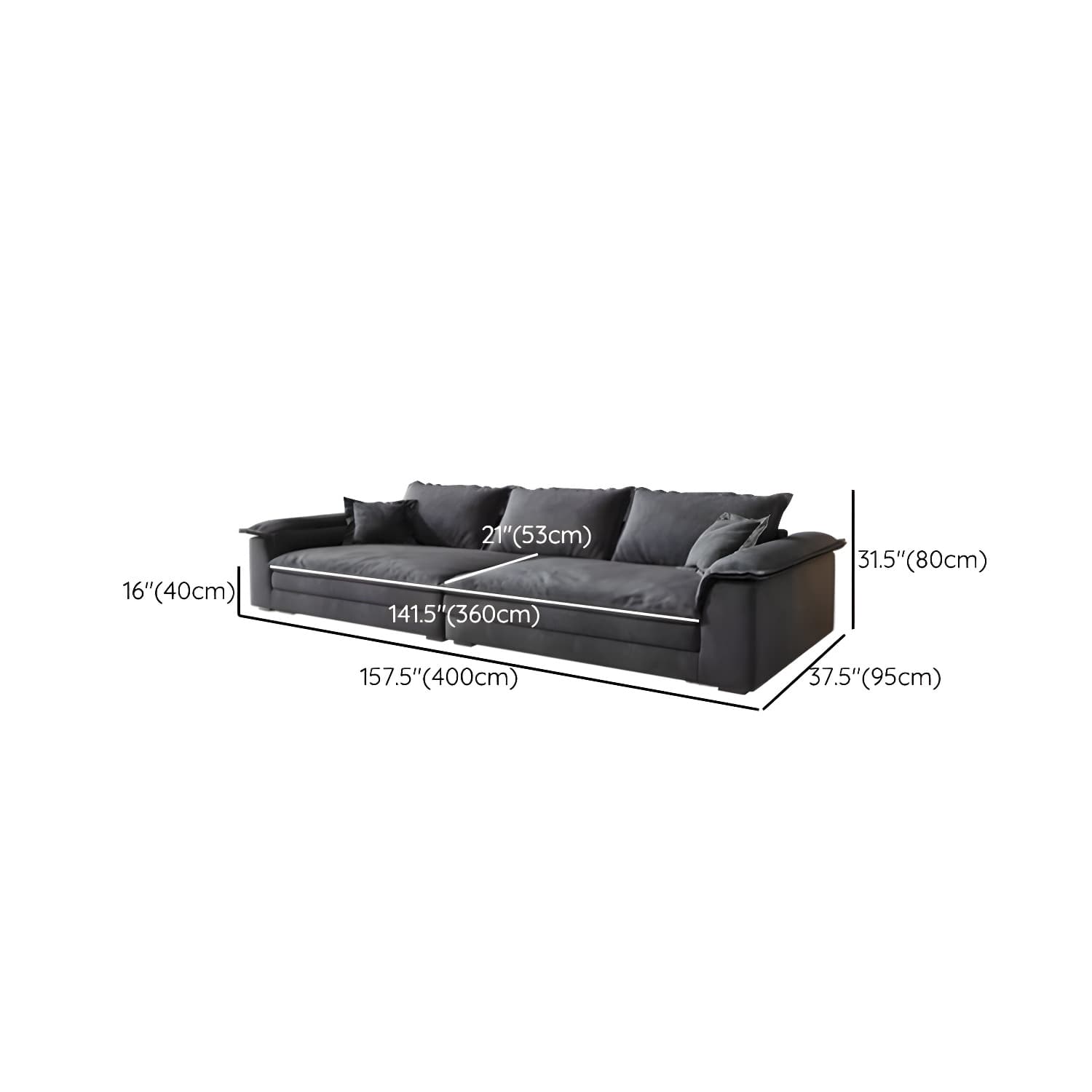 Grey Mid-Century Modern Sofa with Wood Frame and Tech Cloth Upholstery thumbnail 18