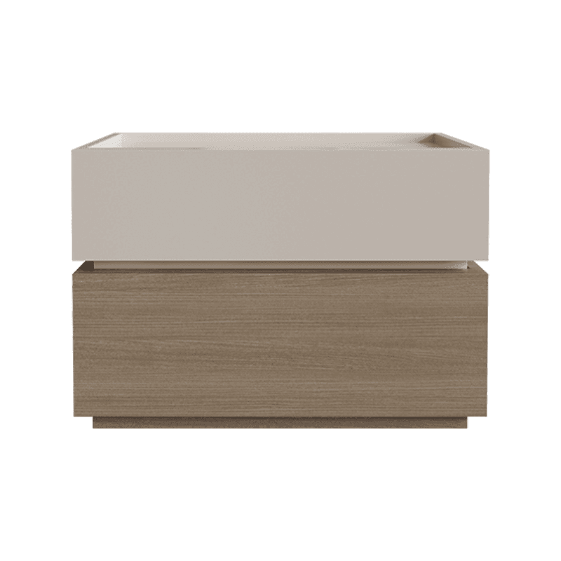 Organic Modern Nightstand With Drawer Organization Featuring 2 Drawers and Real Wood Countertop thumbnail 3