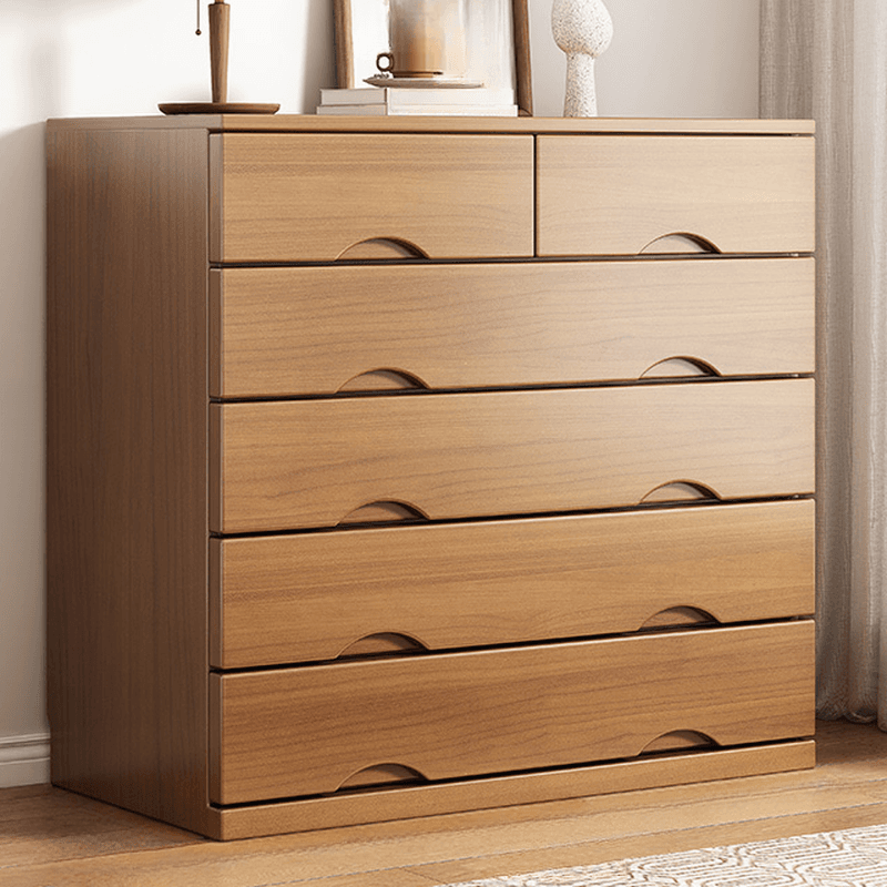 Simple Raw Wood Double Dresser with Multiple Drawer Configurations - Horizontal/Vertical thumbnail 3