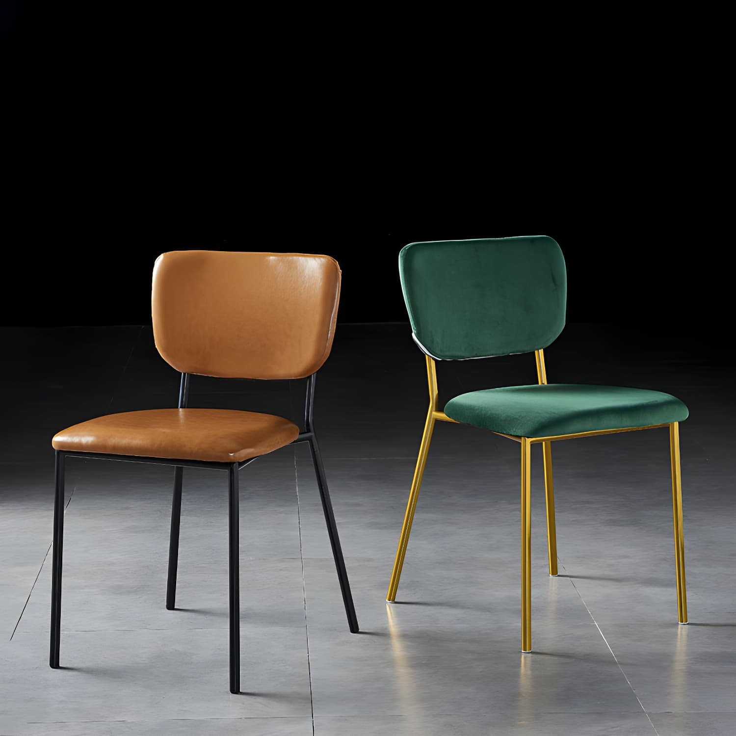 Nordic Style Dining Chairs Armless Open Back Stackable Chairs with Metal Legs thumbnail 20