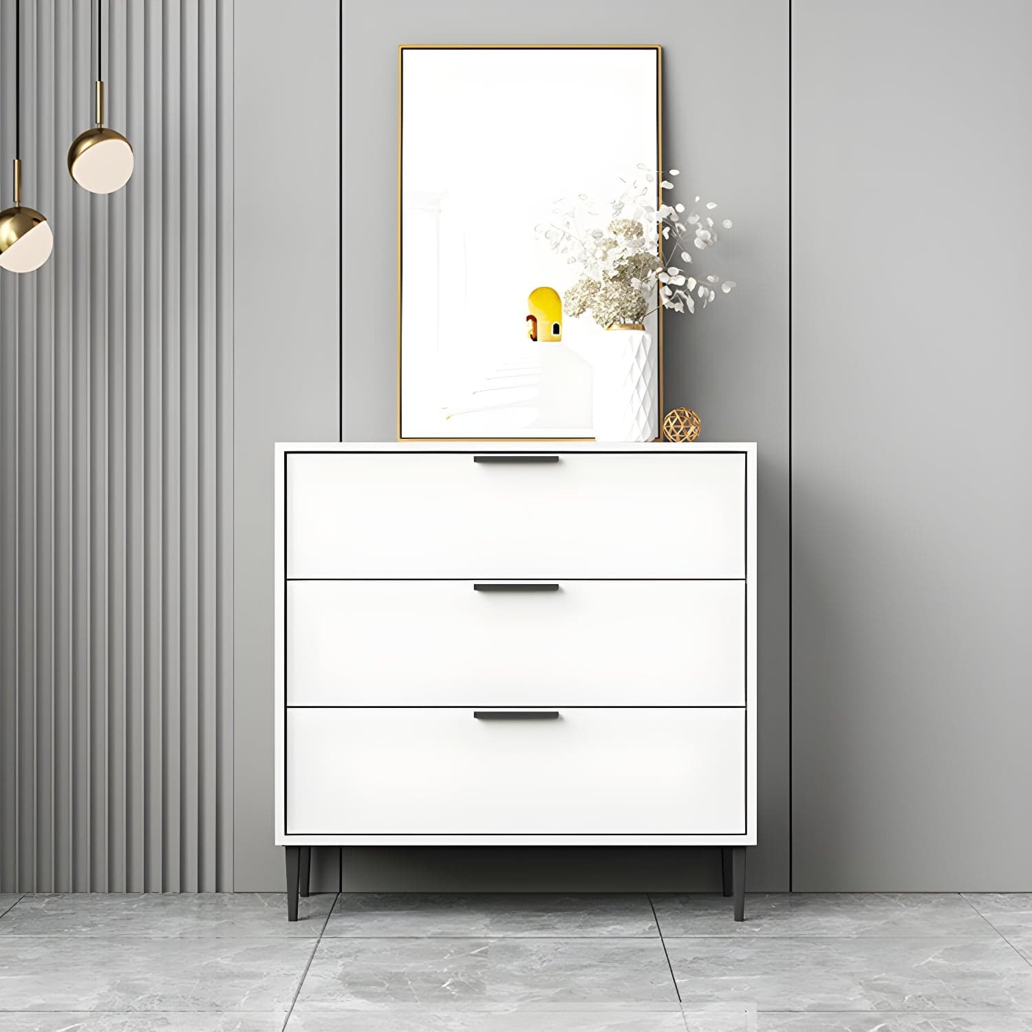 Modern Horizontal Storage Chest Dresser Wooden Storage Chest with Drawers thumbnail 4