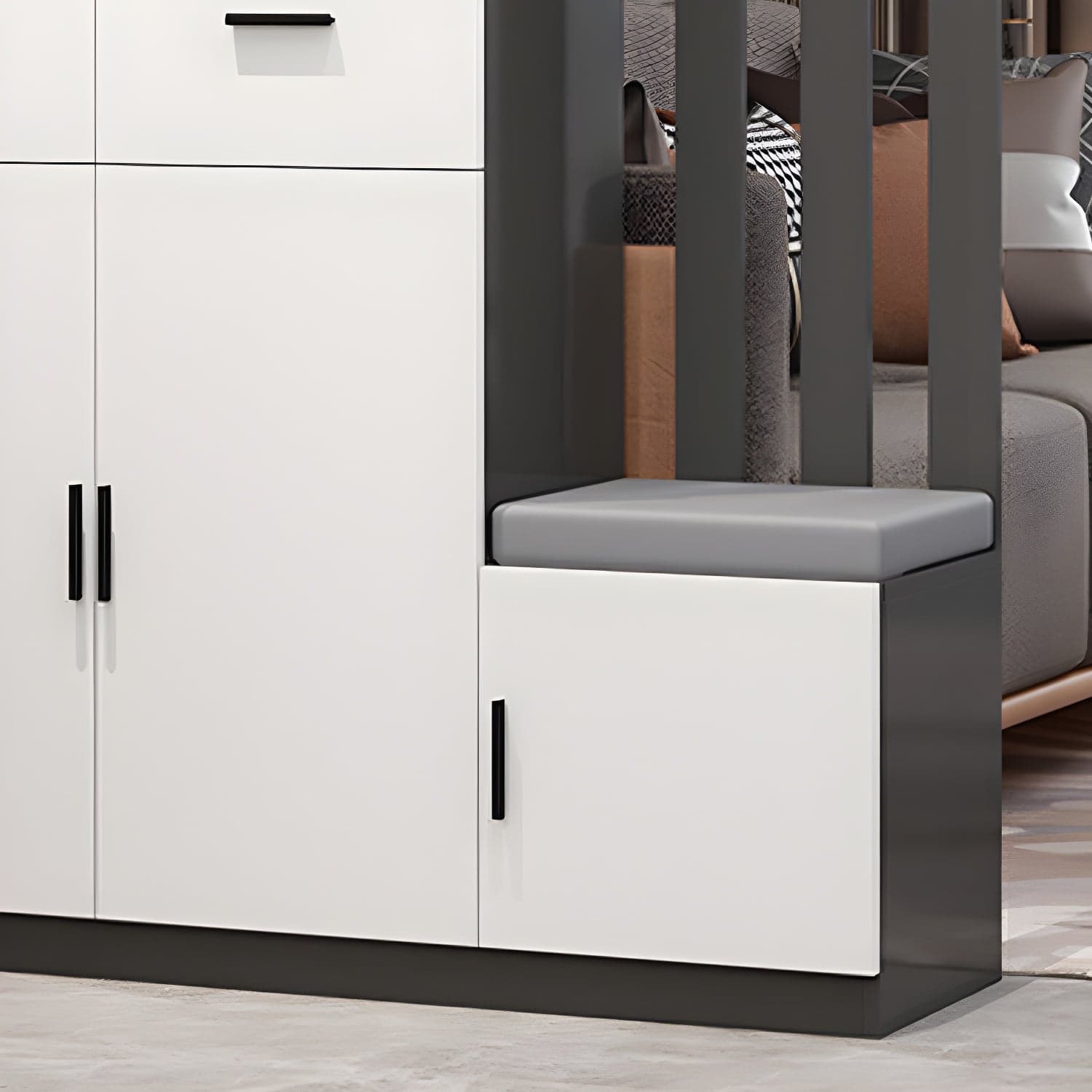 Contemporary Rectangle Wooden 11.81" Wide Accent Cabinet with Drawer thumbnail 8