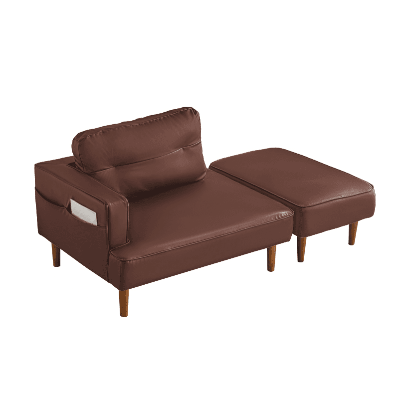 Contemporary Modern Solid Color Scratch-immune Standard Sofa/Loveseat/Single Sofa in Gray/Sage/Sepia for 2 People with Receptacle and Ottoman thumbnail 2