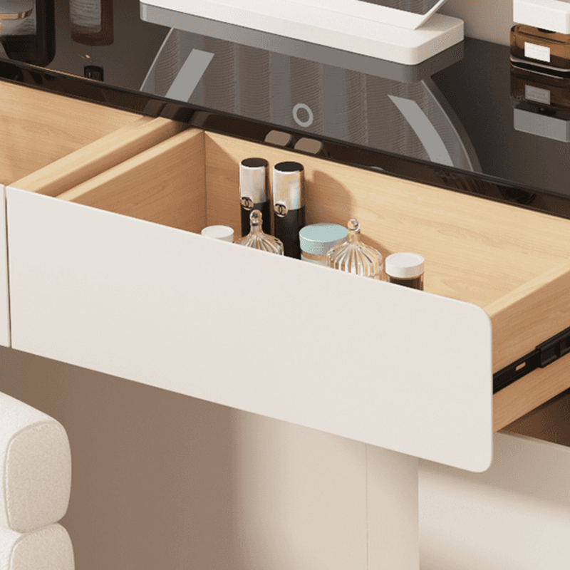 Large/Standard Vanity Set with Vitreous Table Top, White Seating, 8/5 Drawers, Mirror Lights, and Scalable Lighting thumbnail 2
