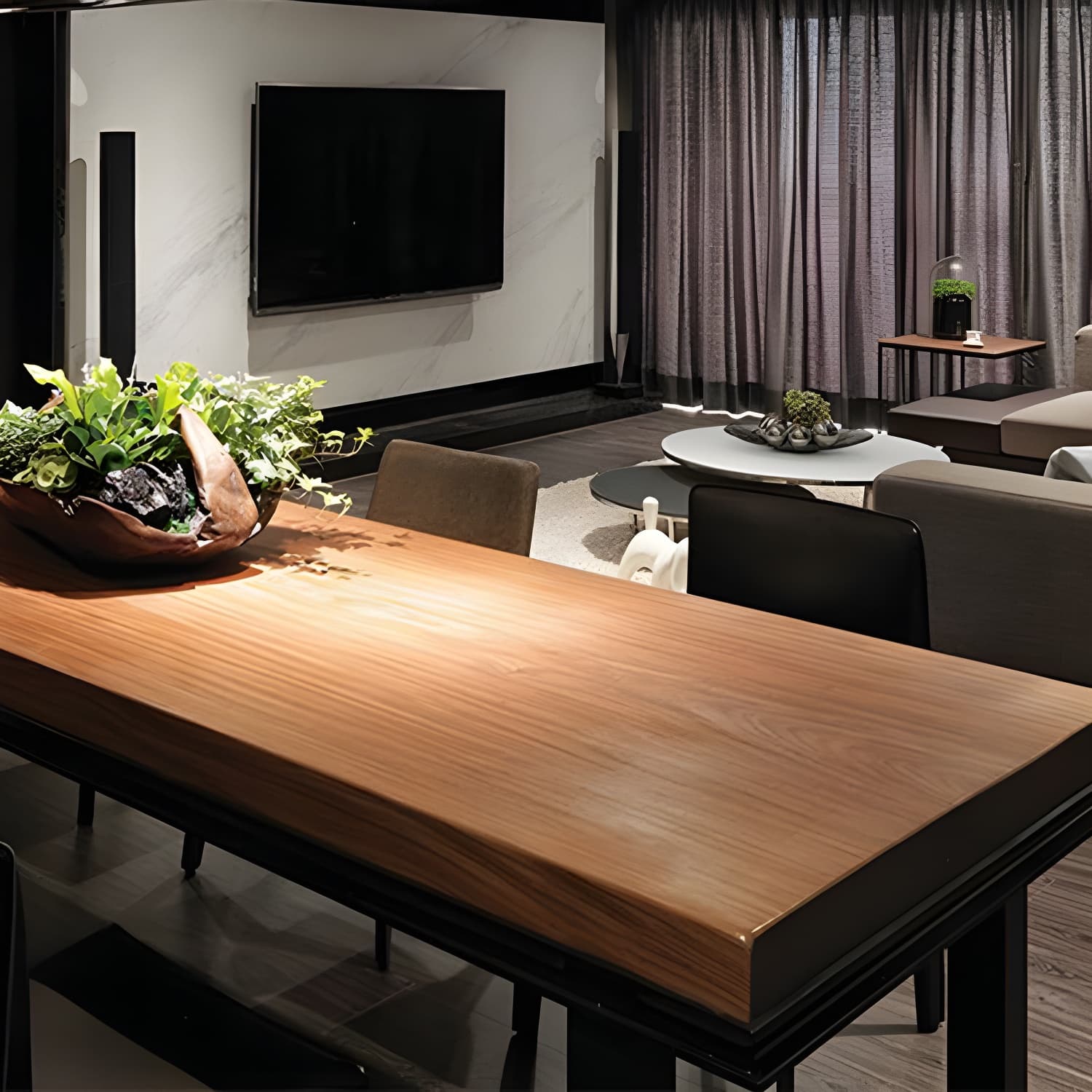 Rectangle Industrial Dining Table Solid Wood Top Home Table with 4 Black Iron Legs thumbnail 6