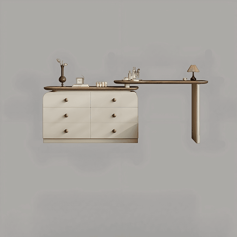 Modish Large Vanity Set/Makeup Vanity with Laminate Table Top, White Finish, 3 Drawers, Mirror Lights, and Scalable Design thumbnail 1