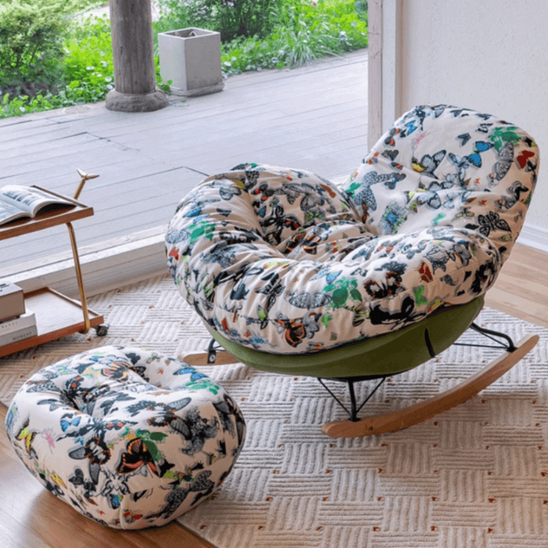 Modern Scratch-tolerant Upholstered Rocking Chair with Padded Comfort thumbnail 19