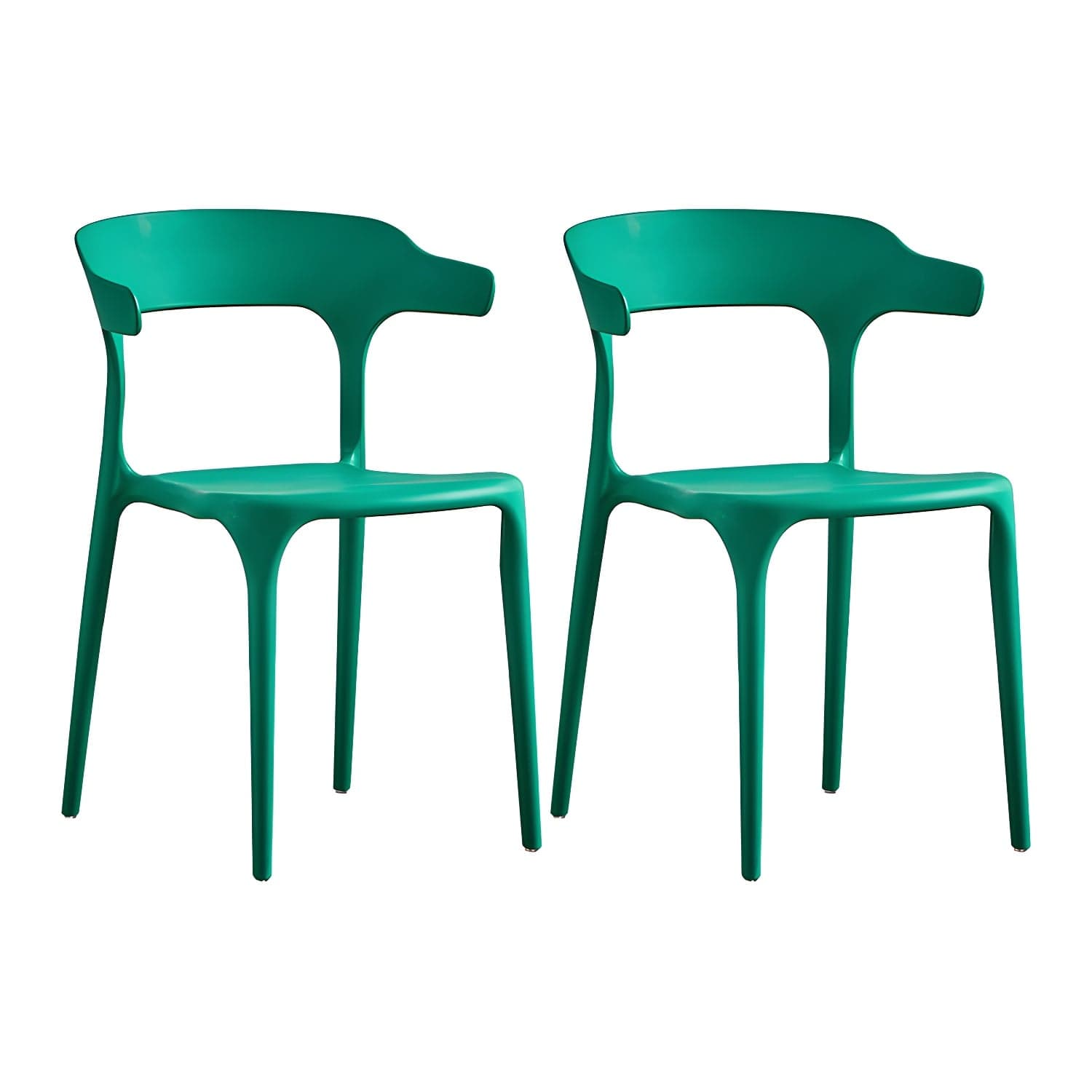 Home Modern Side Chair Stackable Open Back Plastic Dining Room Chair Set thumbnail 3