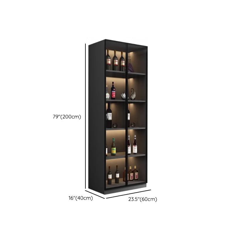 Contemporary Rectangle Utility Storage Cabinet with Storage Cabinet, Composite Wood Countertop, Glass-panel Door in Midnight Black thumbnail 11