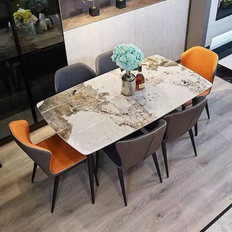 Simplistic Rectangular Slate Stone Dining Table for 4 People/Seats 2/Seats 10, Scratch-proof, Standard Height thumbnail 2