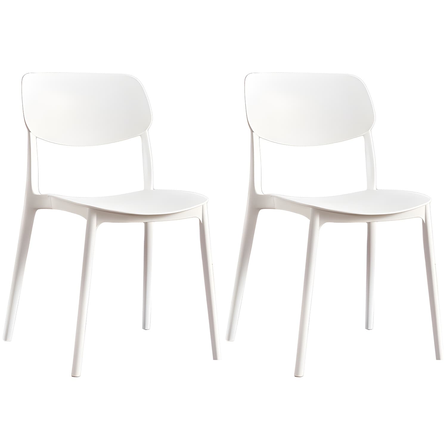 Scandinavian Stackable Armless Dining Chairs Plastic Open Back Dining Side Chair thumbnail 10