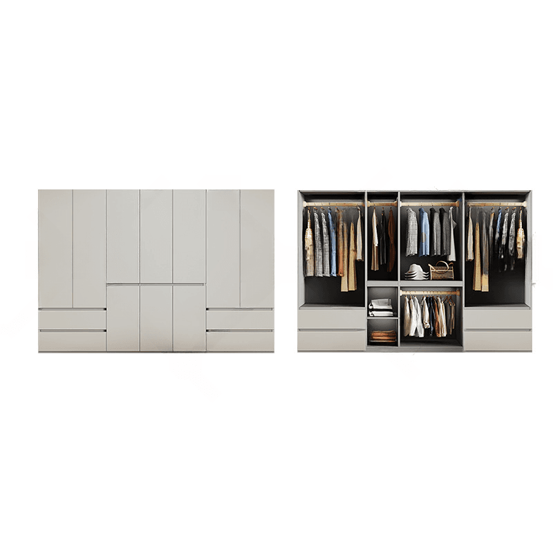 Cream Trendy Reclaimed Wood Wardrobe Armoire with Soft Close Drawer, Soft Close Door, Interior Shelves, and Clothing Rod thumbnail 40