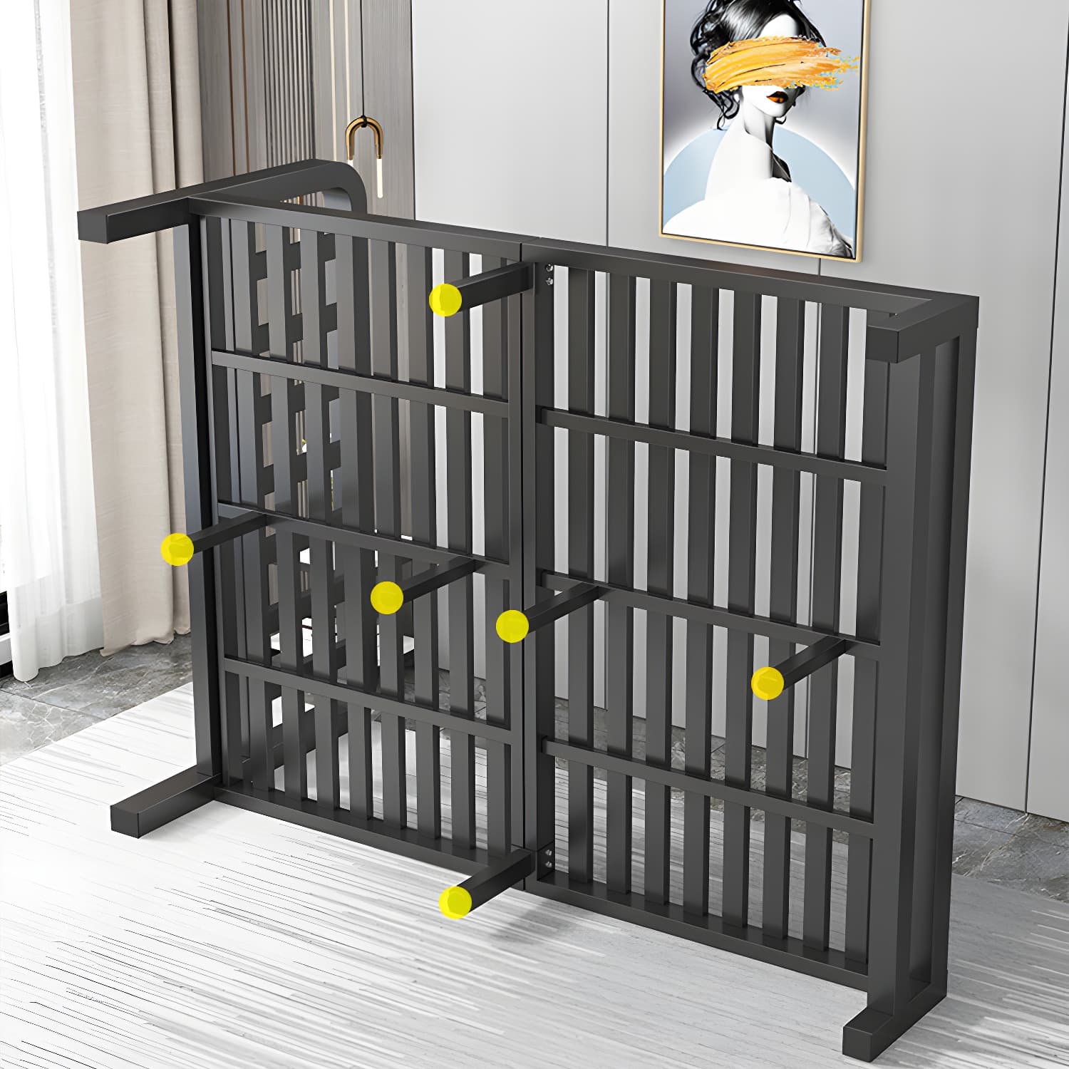 Modern Metal Bed Frame with Legs and Non-Upholstered Solid Color Design thumbnail 7