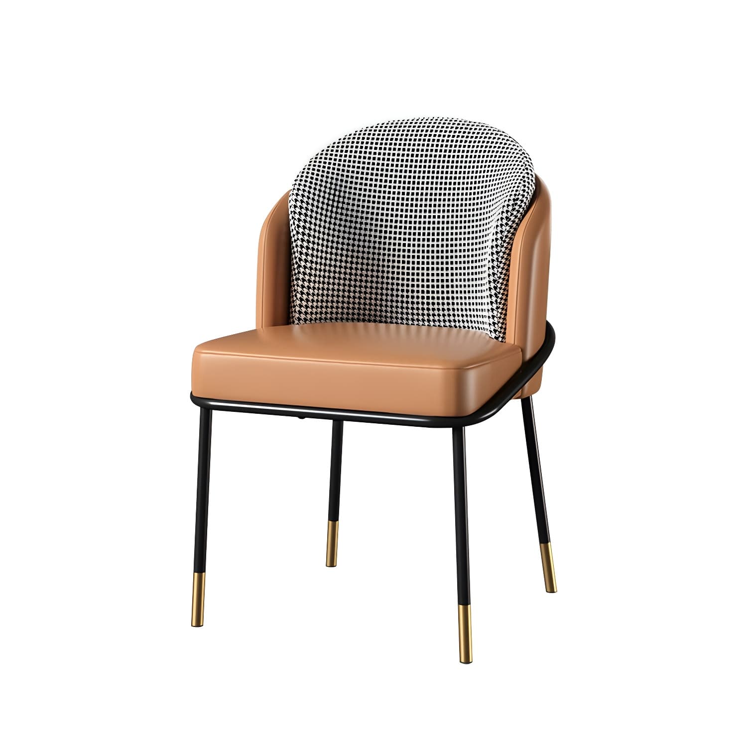 Glam Low-Back Upholstered Chair with Sleek Black Metal Legs for Kitchen & Dining thumbnail 22