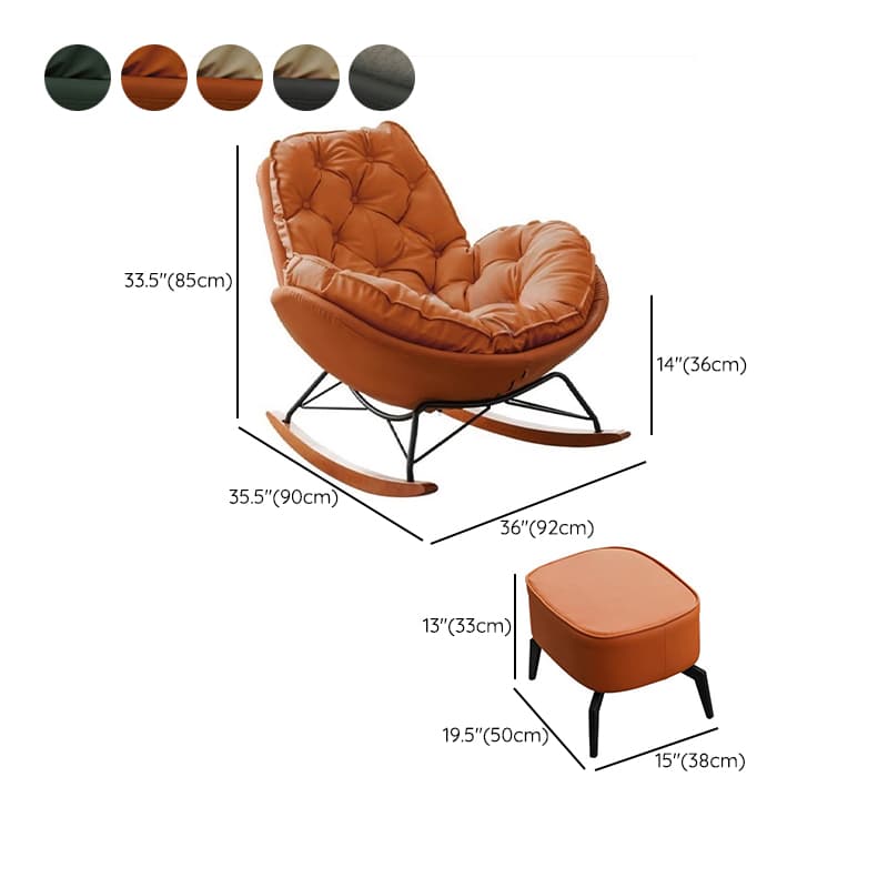 Ergonomic and Stationary Solid Wood Maternity Rocking Chair with Back and Flared Arm thumbnail 24