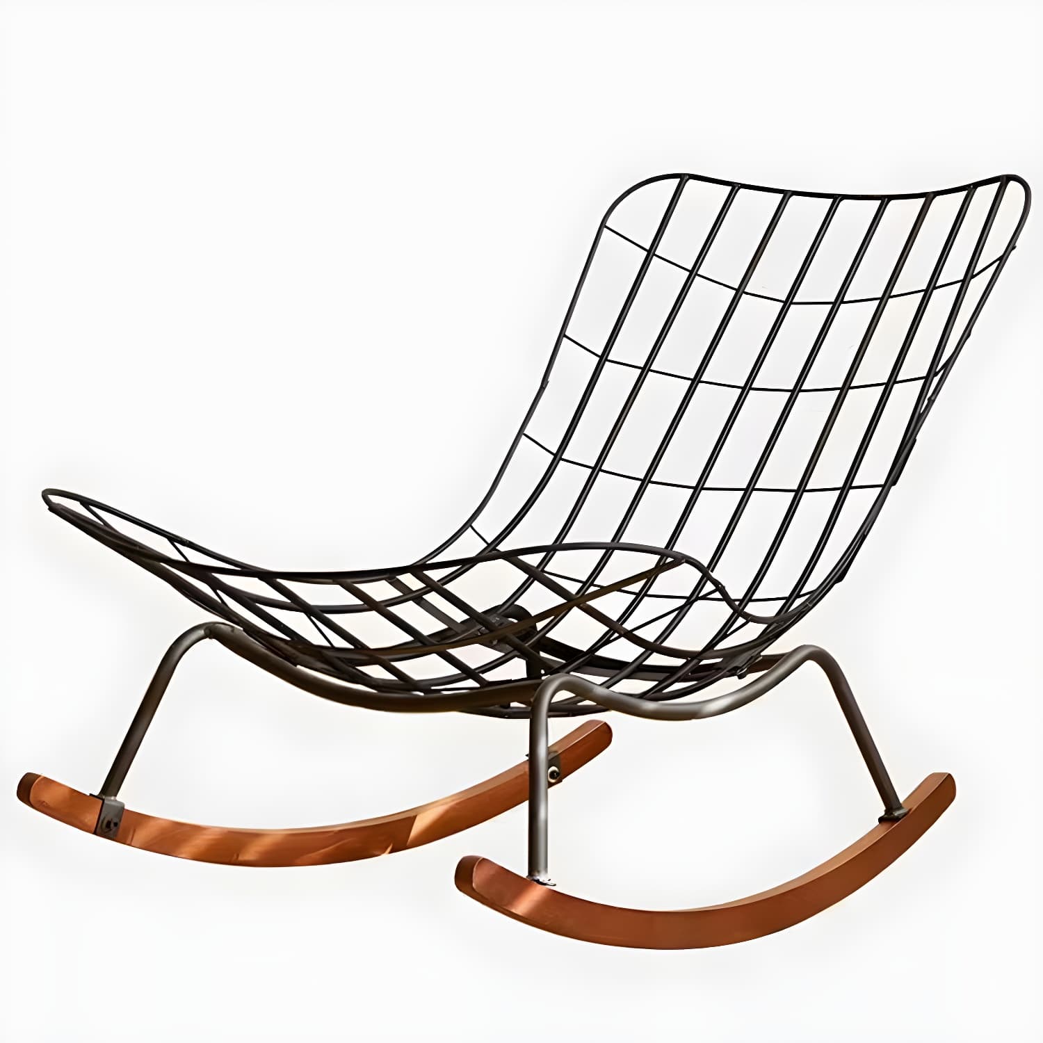 Stylish and Comfortable Modern Upholstered Rocking Chair with Natural Wood Legs thumbnail 16