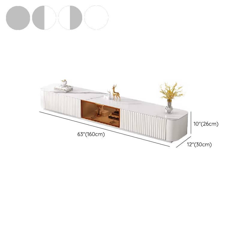 Trendy Vitreous Countertop TV Stand with Closet and 2 Drawers for Sitting Room thumbnail 13