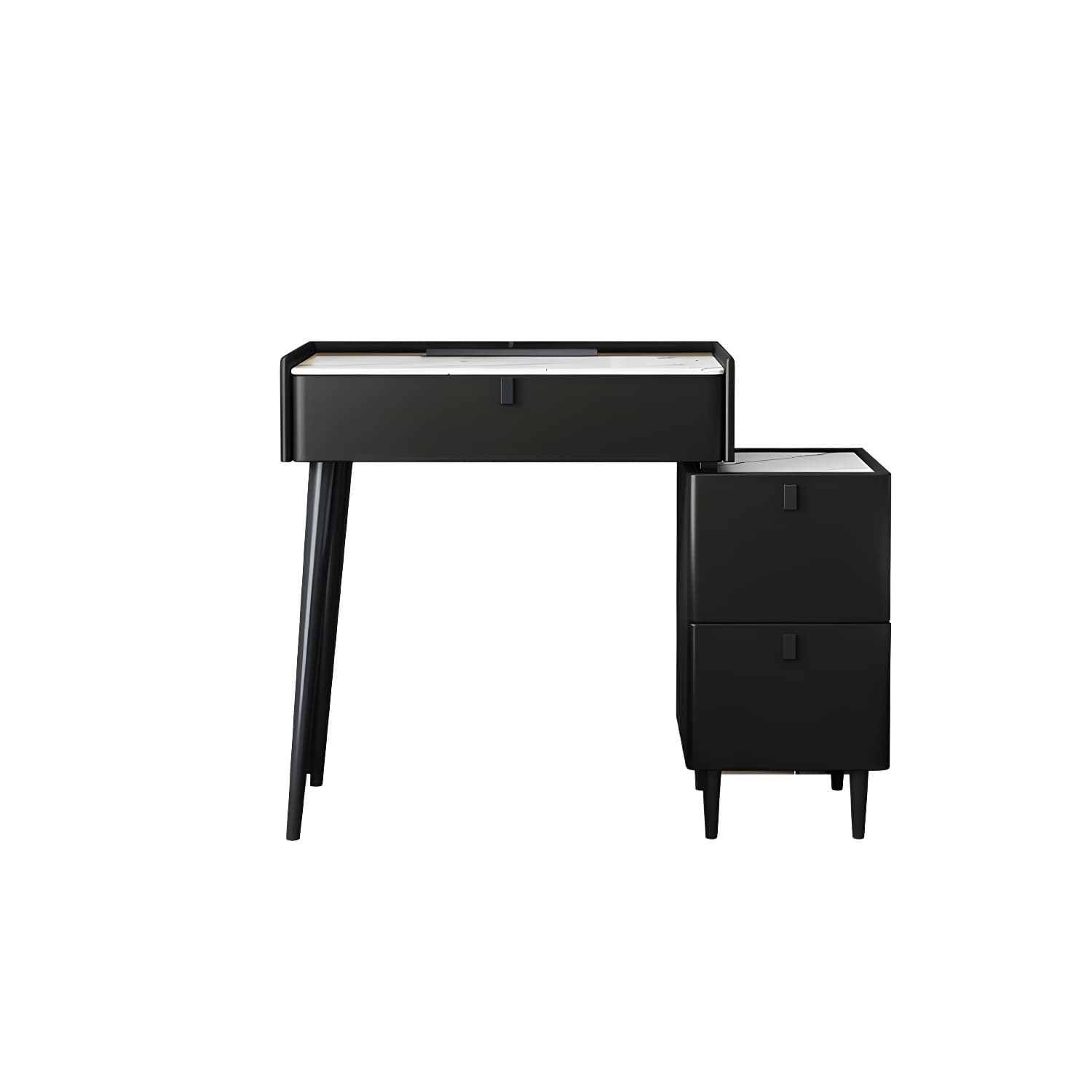 1/3 Drawers Vanity Set with Stool Modern Stone Top Dressing Table thumbnail 1