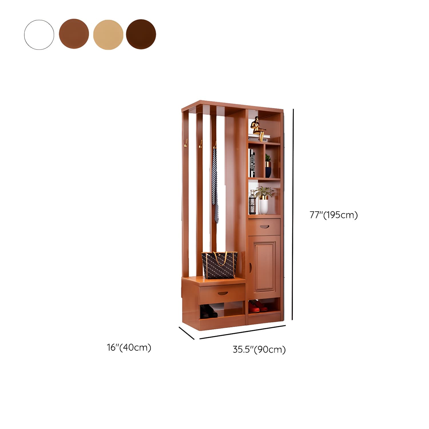 Solid Wood Modern Accent Cabinet with Doors and Drawers for Living Room thumbnail 20