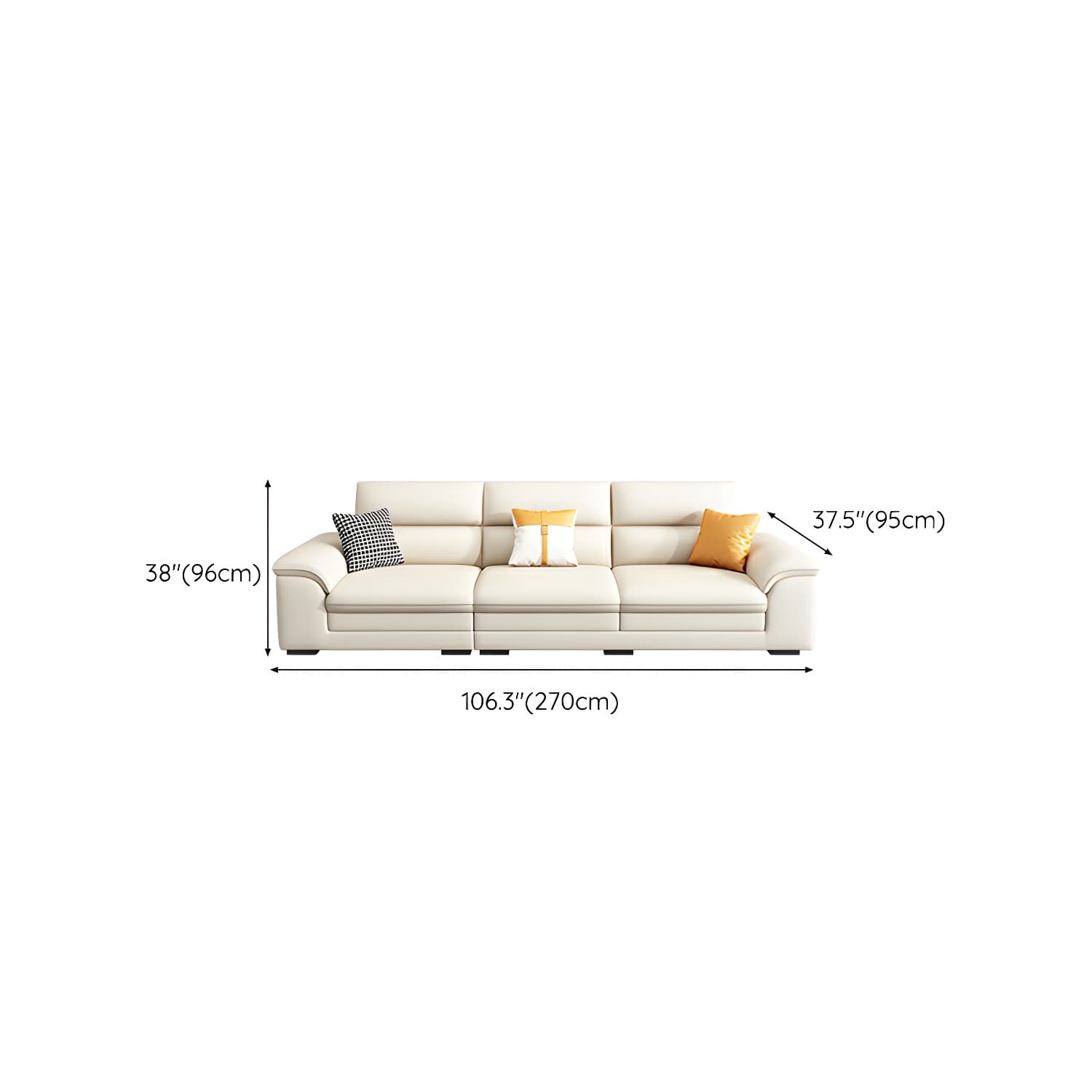 Modern Beige Stationary Sectional Sofa in Scratching Cloth with Wood Frame and Pillow Top Arms thumbnail 17