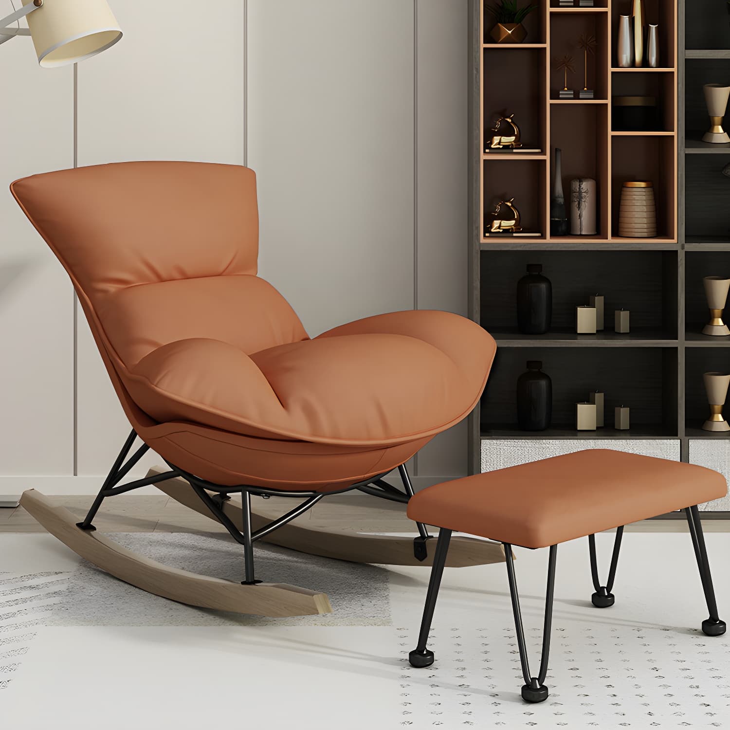 Nursery Sofa Rocking Chair Indoor Rocking Chair for Living Room and Bedroom thumbnail 3