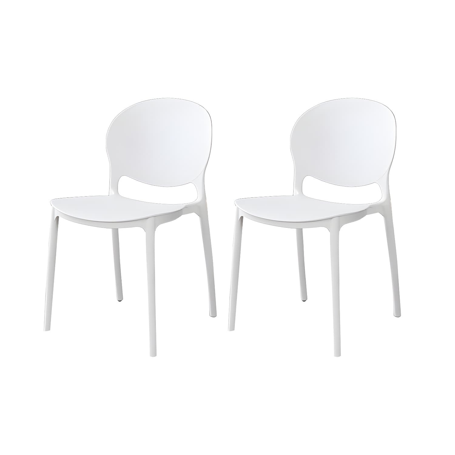 Plastic Open Back Dining Chair Indoor-Outdoor Stackable Side Chair thumbnail 7