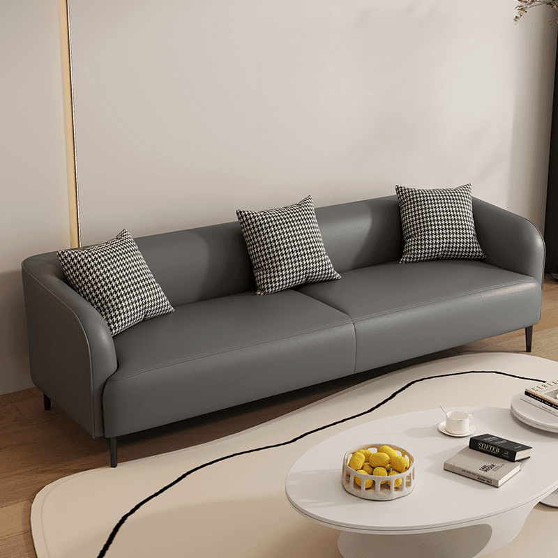 Drawing Room Standard Sofa in Pu Leather with Dark Gray/Sage/Amber Color and Armrest thumbnail 4