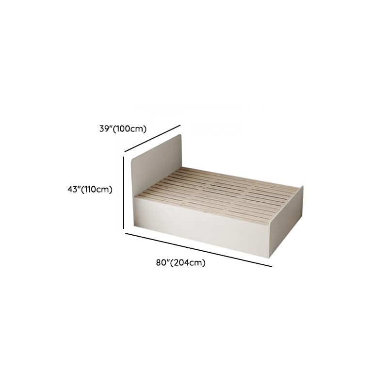 White Contemporary Solid Color Panel Bed with Lumber Slats for Bedroom thumbnail 17