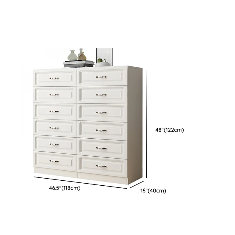 Sleeping Room Use Trendy White Wood Wardrobe Chest with Shelves thumbnail 17