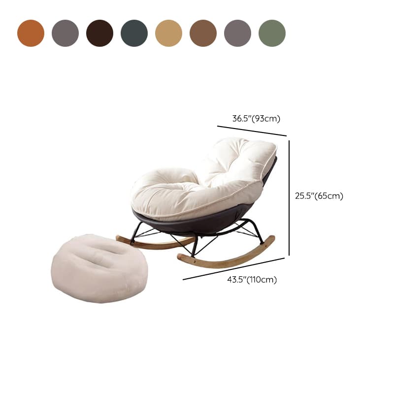 Chalk Simple 2 Piece Set Rocking Chair with Ottoman, Scratch-tolerant and Padded Upholstery thumbnail 19