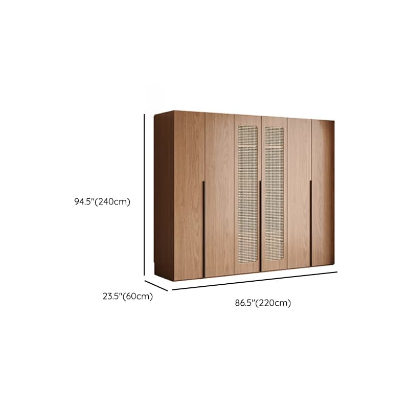 Cocoa Art Deco Self-supporting Cabinet Armoire with Soft Close Drawer, Interior Shelves, and Hanging Rod thumbnail 26