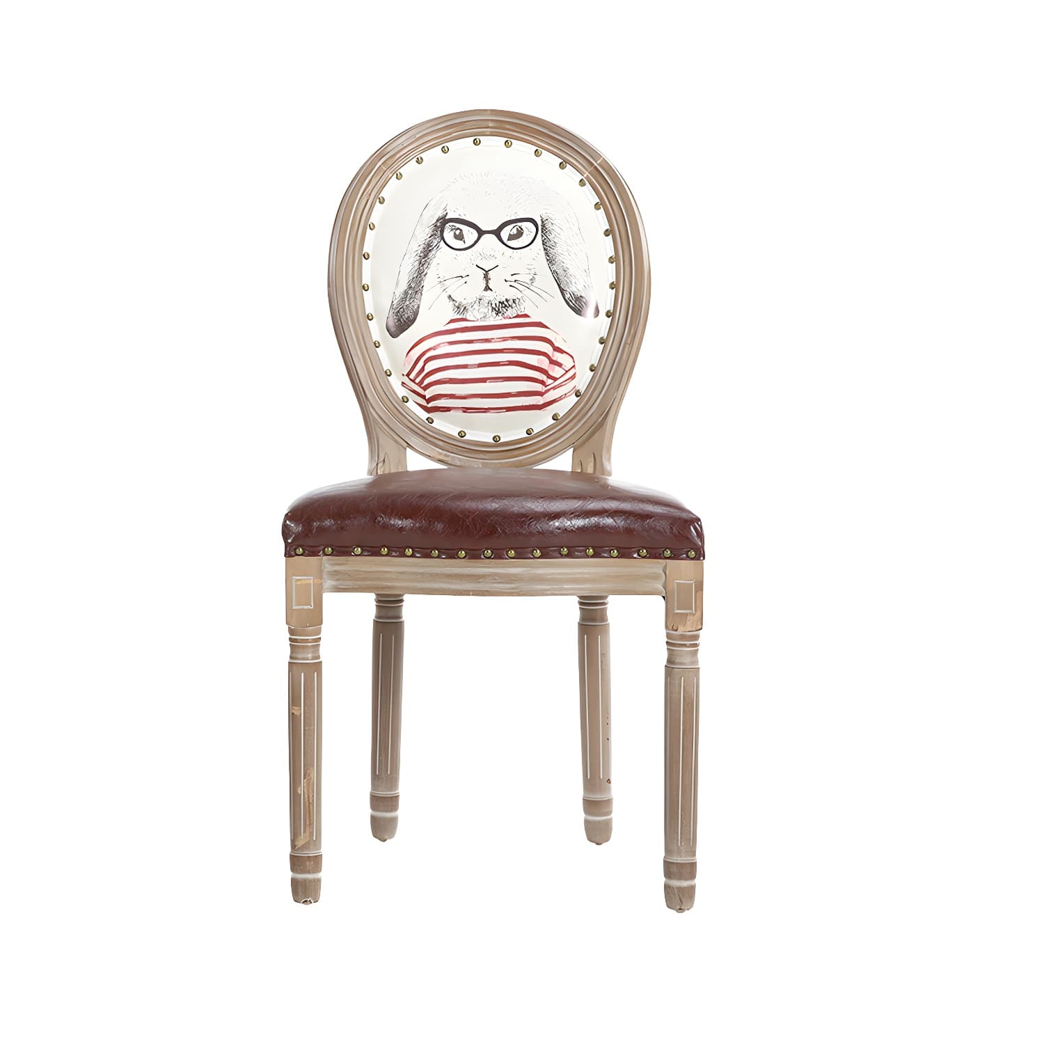 French Country Upholstered Armless Chair Home Solid Wood Dining Chair thumbnail 8