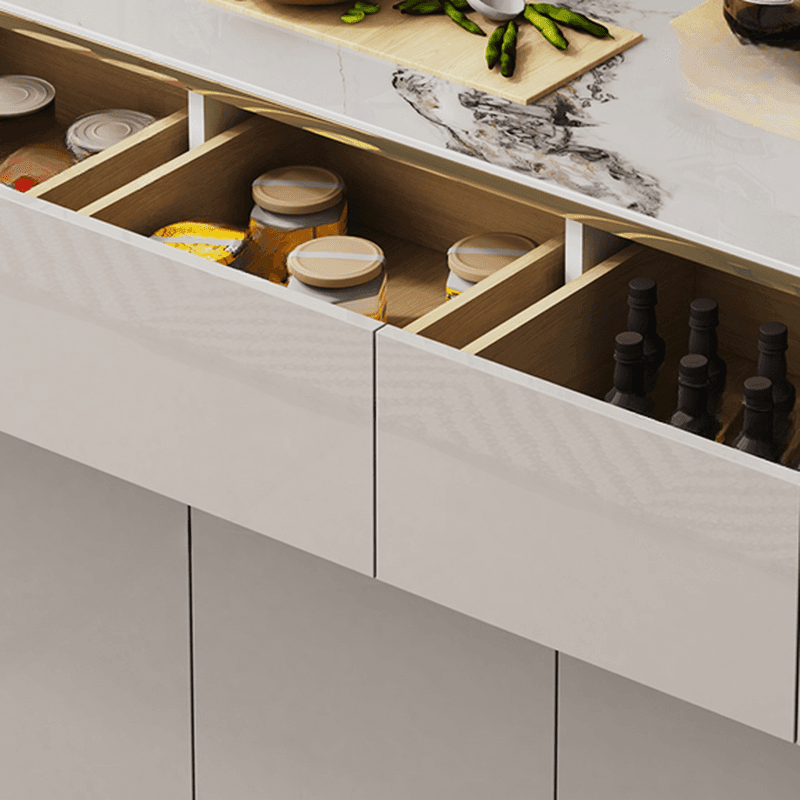 Elegant Standalone Sideboard with 5 Drawers, 5 Doors, and Faux Marble Countertop thumbnail 5