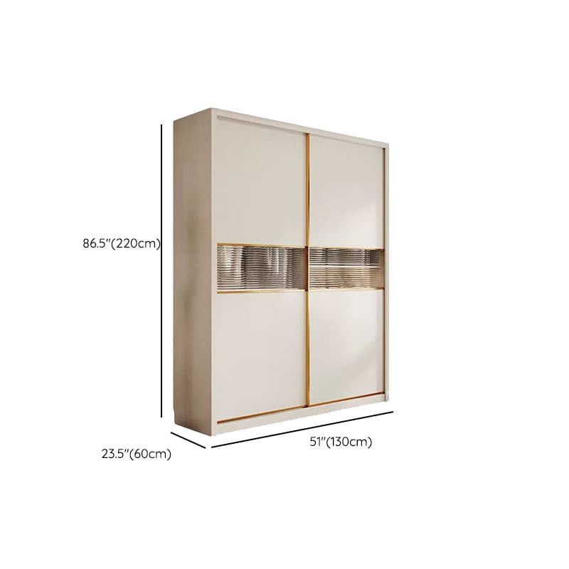 White Modish Manufactured Wood Independent Armoire Cabinet with Soft Close Drawer, Interior Shelves, and Clothing Rod thumbnail 22