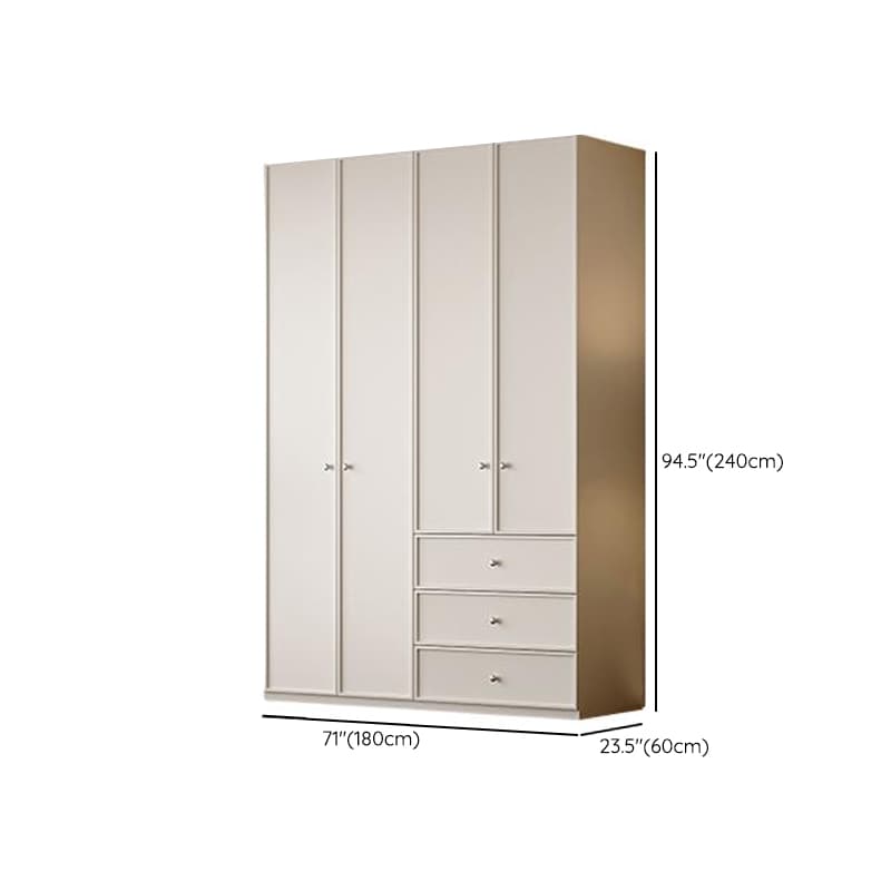 Chalk Modern Wooden Standalone Almirah with 3-Drawer, Interior Shelves, and Hanging Rod thumbnail 19