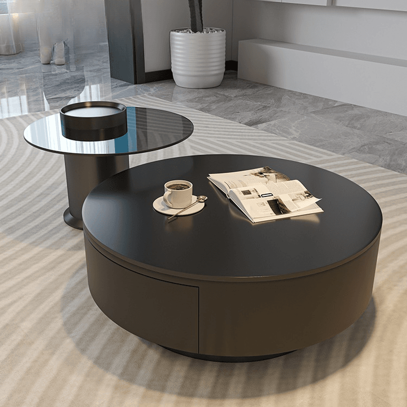 Double Nesting/Single Accent Table Set with Rounded Top and 2 Drawers thumbnail 9