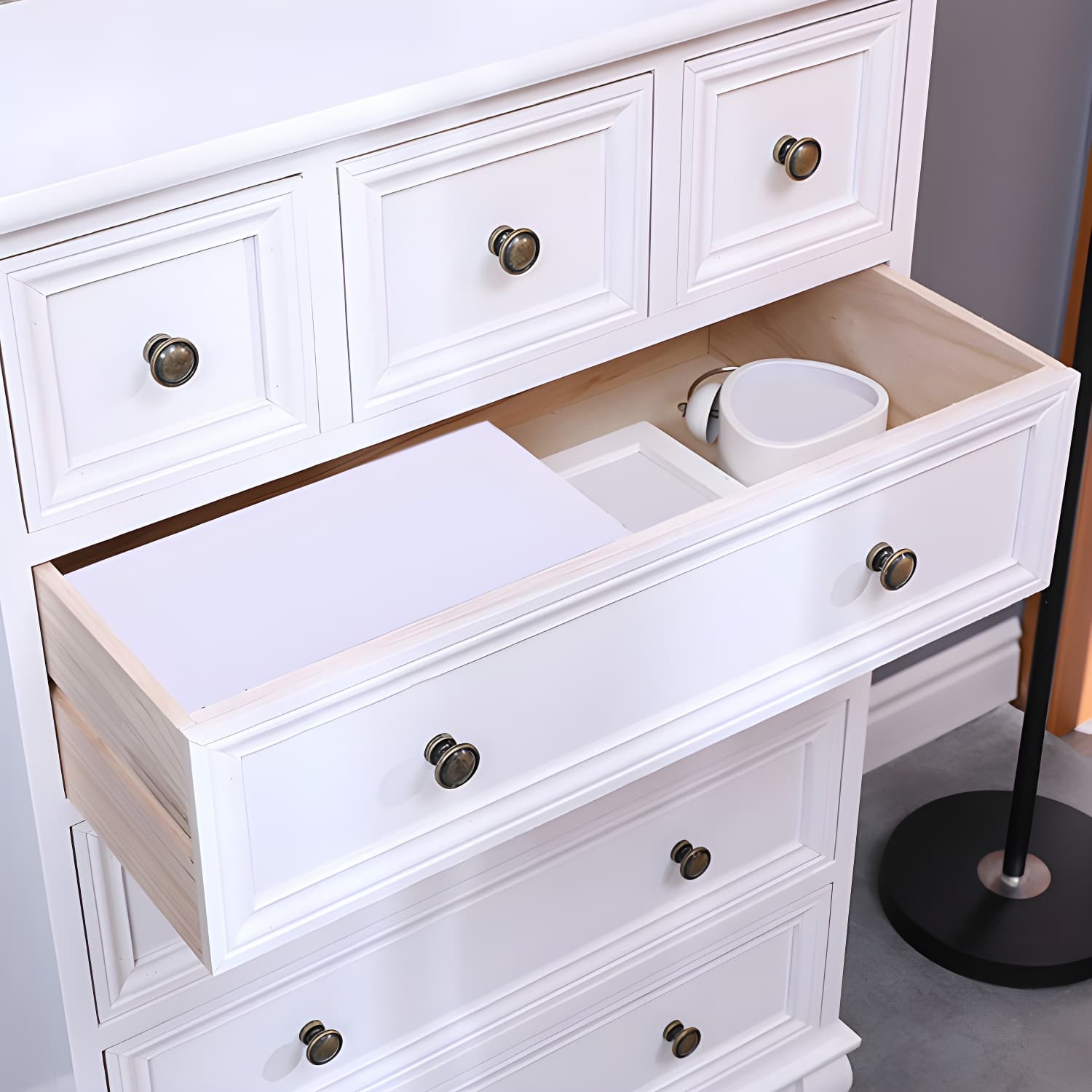 Vintage Solid Wood Dresser 14" W Vertical Storage Chest with Drawers thumbnail 13