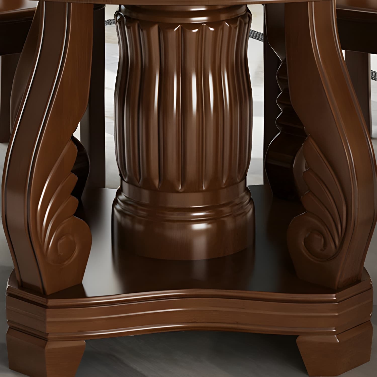 Contemporary Turntable Pedestal Dining Table Wood Dinner Table for Home thumbnail 7