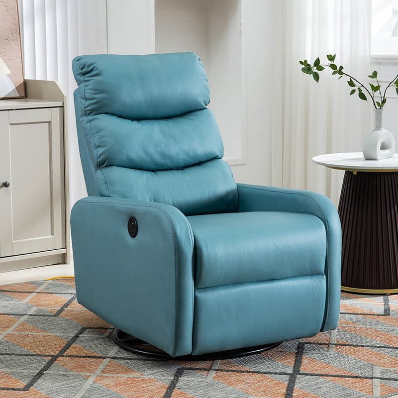 Ergonomic Brown/Blue/Green Stationary Massage Rocking Accent Chair with Back thumbnail 3