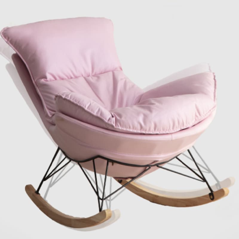 Modern Upholstered Rocking Chair Set with Slipcover and Ottoman thumbnail 10