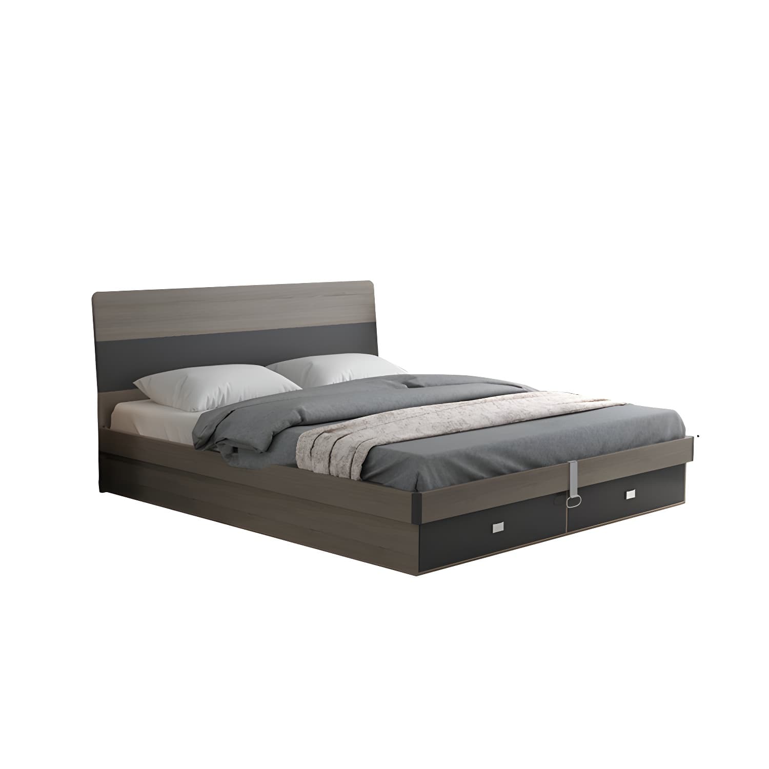 Modern Style Wood Bed with Headboard Low Profile Standard Bed thumbnail 10