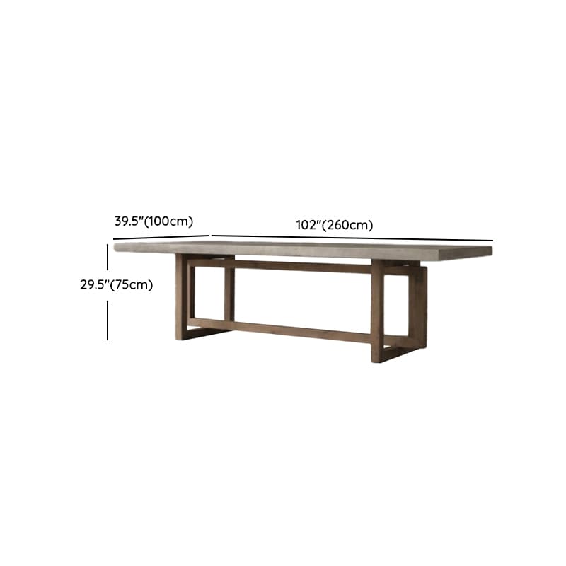 Rectangular Standard Table Height Fixed Dining Table in Wood Scoring for 8/for 6/4 People with a Wooden Tabletop in a Trendy Style thumbnail 12