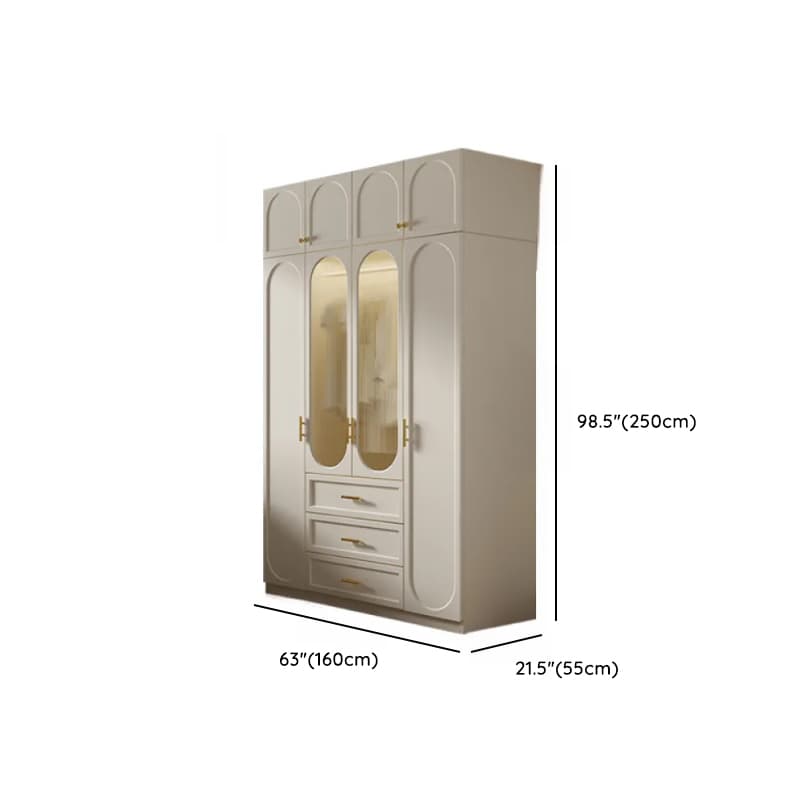 Chalk Simple Lumber Independent Wardrobe Closet with Soft Close Drawer, Interior Shelves, and Clothing Rod thumbnail 17