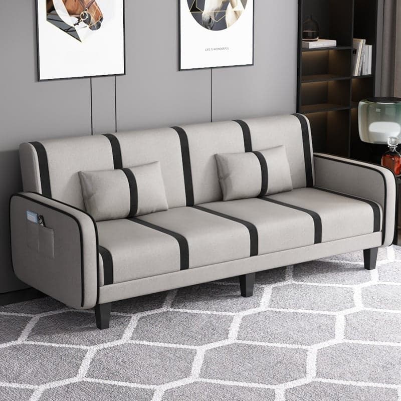 Trendy Solid Color Stain Resistant Standard Sofa/Loveseat in Dark Gray/Cerulean/Light Brown with Arm, Seats 3/2 People, and 2 Pillows thumbnail 10