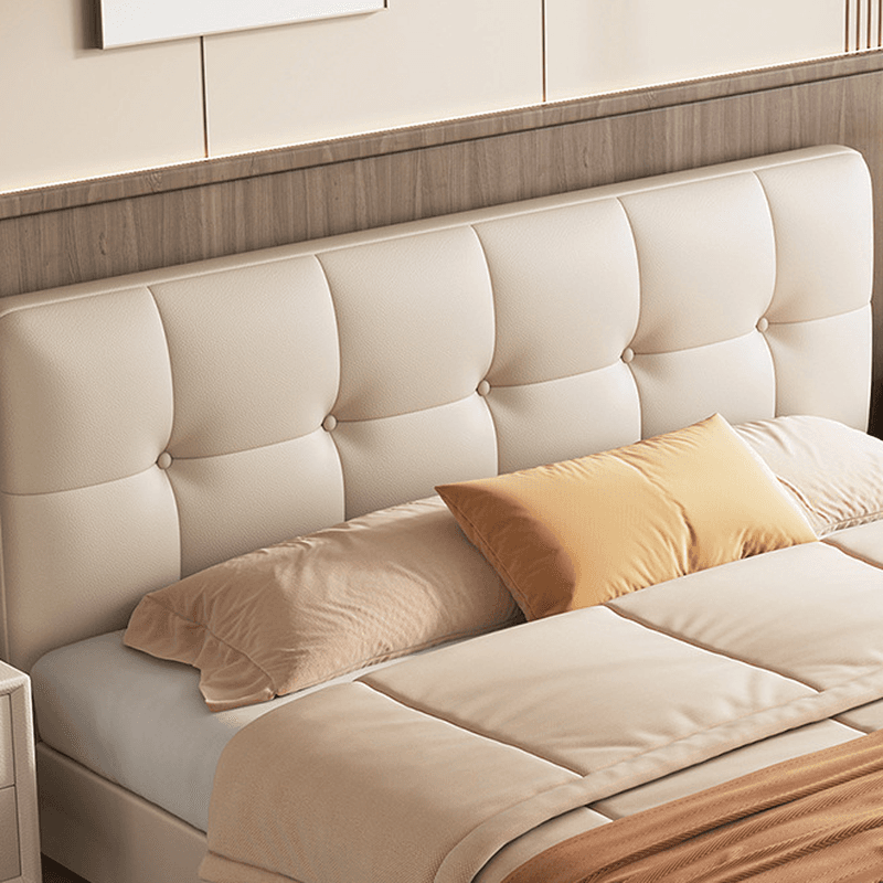 Solid Color Stitch-tufted Panel Bed with Panel Headboard and Sponge Upholstery thumbnail 5