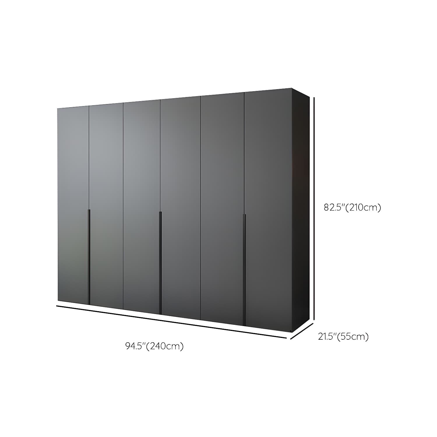Black Wardrobe Armoire with Garment Rod Wood Wardrobe Closet thumbnail 17