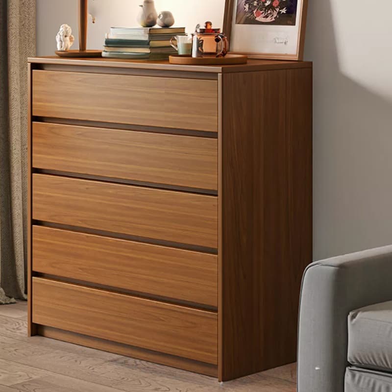 Elegant Brown Wood Double Dresser with Drawers, Modern Style thumbnail 3
