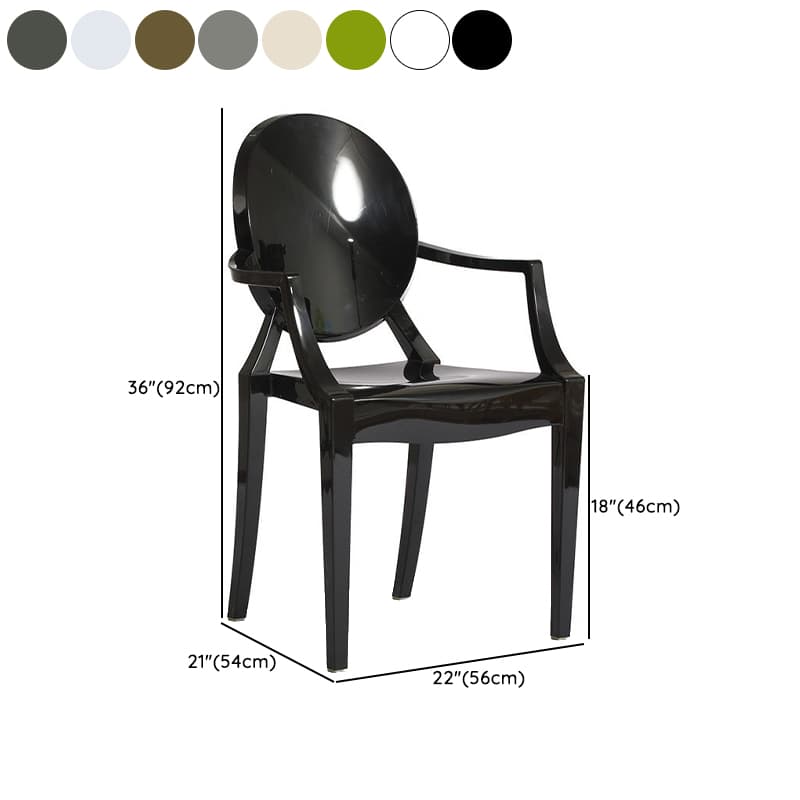 Scandinavian Reliable Arm Chair in Plastic for Dinette with Open Back and Foot Pads thumbnail 14