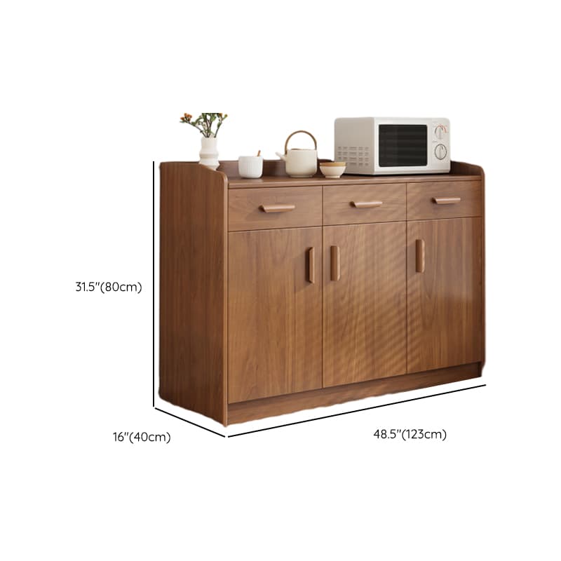 Modish Sideboard/Microwave Shelf Cabinet with Multiple Drawers, Narrow Size, 1 to 3 Shelves, Larder Storage, Timber Countertop, and Various Doors thumbnail 17